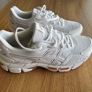 ASICS Women's White and Orange Athletic Sneakers